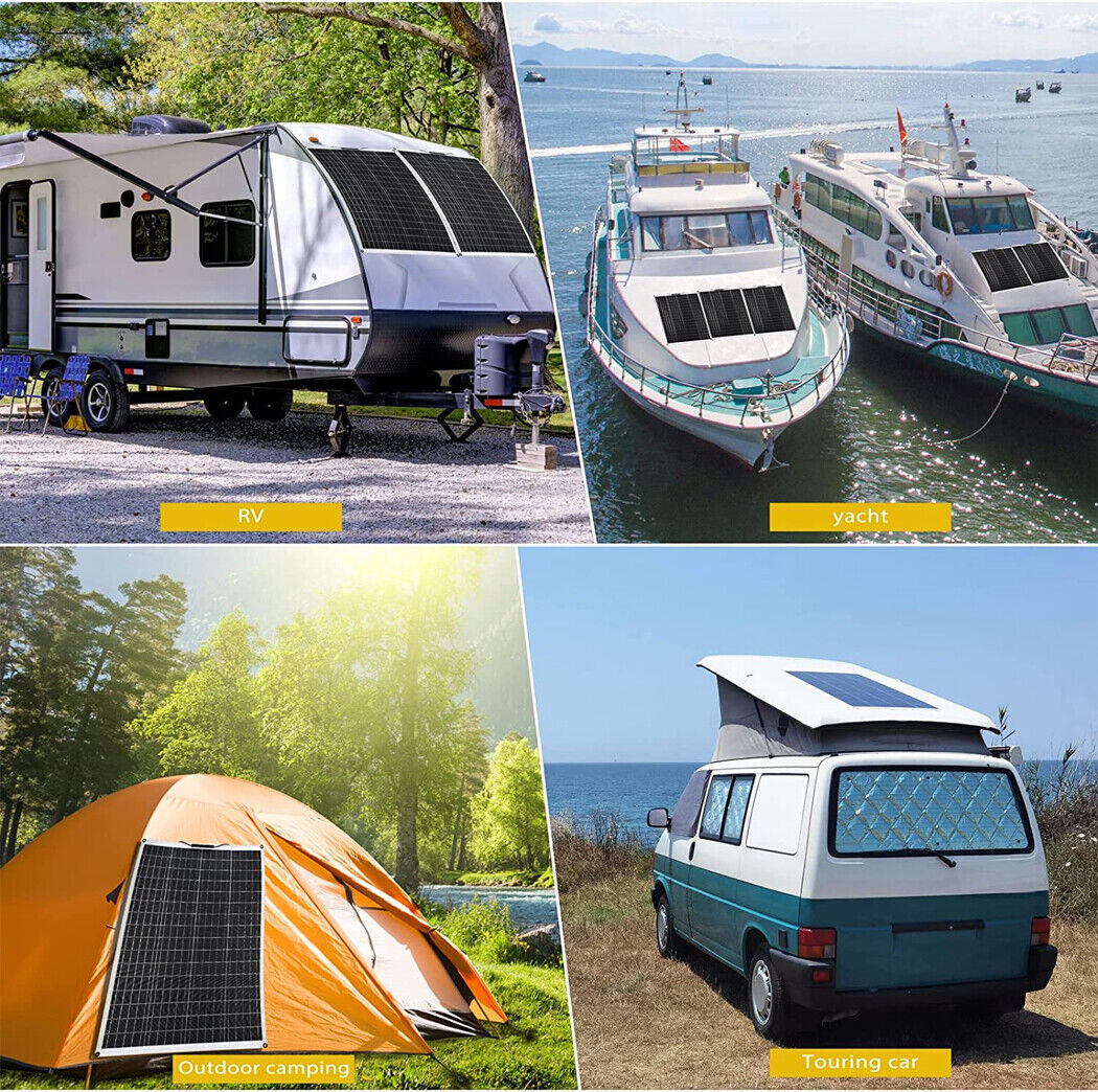 100W 12V Flexible Solar Panel Monocrystalline 12V Battery Caravan Boat Camper