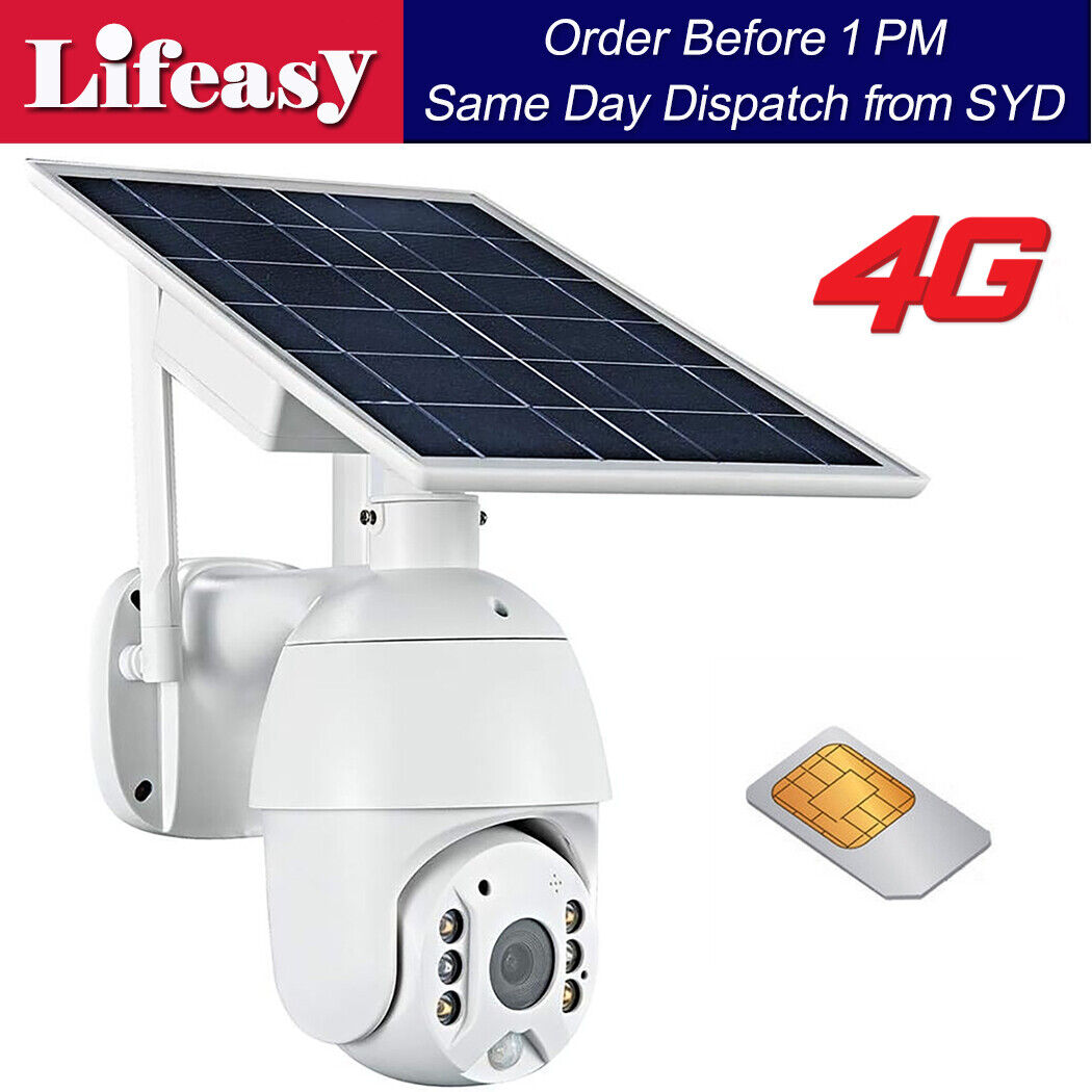 4G Solar Powered Security Camera Wireless 1080P Rechargeable Outdoor Night Visio