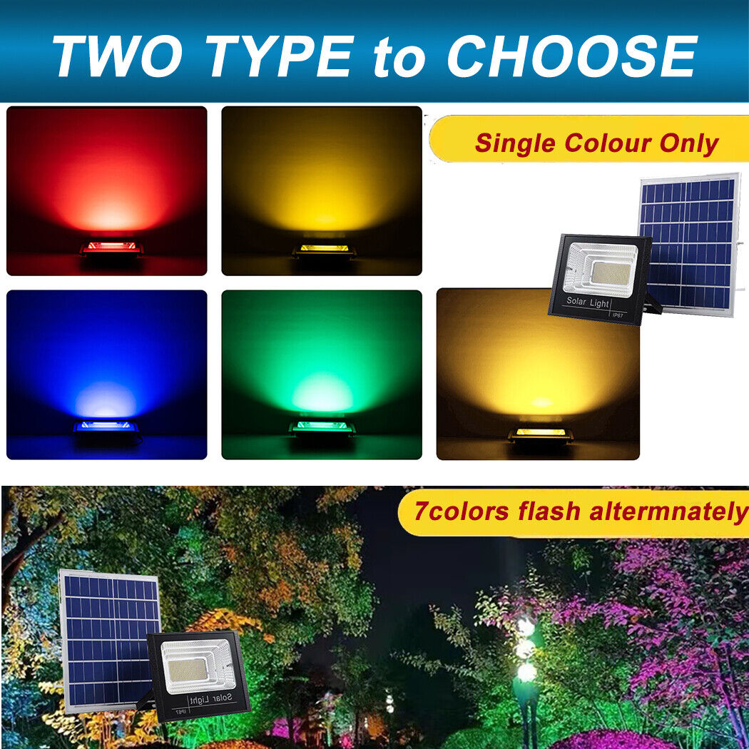 Solar Power Christmas Garden Colour Flood Light 7 Colours Landscape Tree light