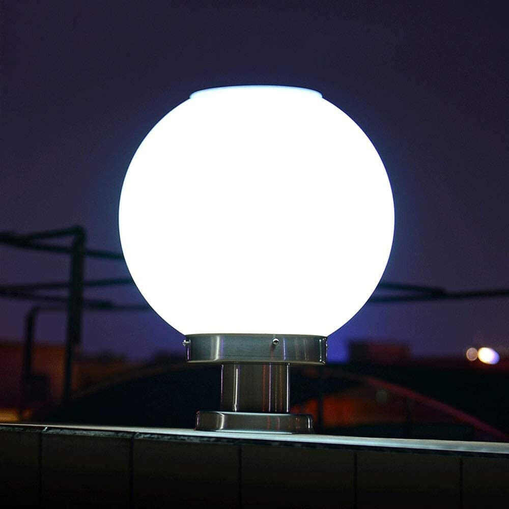20/30cm Solar Post Giant Global Light Spherical Pillar Light Lantern Ball shape
