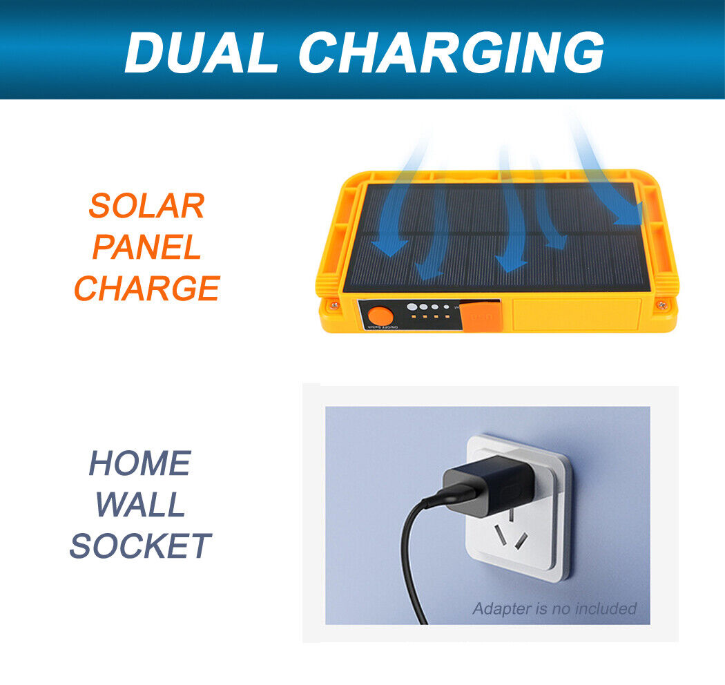 Rechargeable Solar Work Light 150 LED Beads Adjustable Brightness Travel Hiking