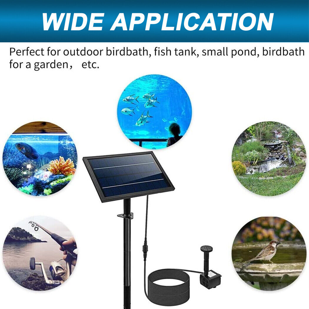 Solar Power Fountain 100cm Water Heigh Pond Pump Submersible Solar Water Pump 8W