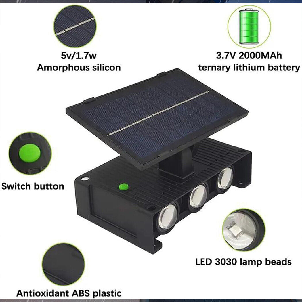 Solar Wall Lights Decorative Outdoor Waterproof IP65 Adjustable Panel Up Down