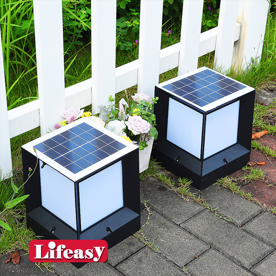 Square Solar Post Light Solar Pillar Lamp Lantern Solar Lamp Gate Fence Garden