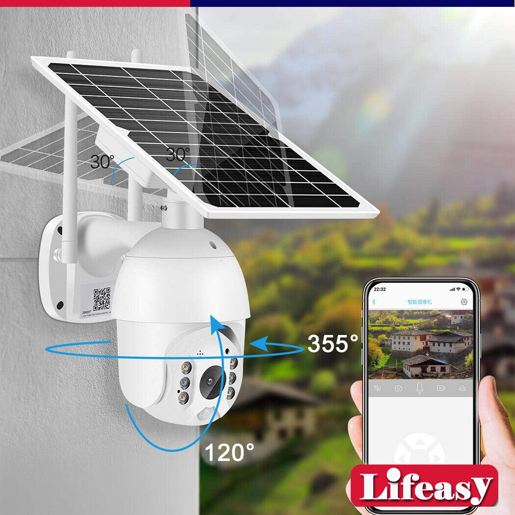 4G Solar Powered Security Camera Wireless 1080P Rechargeable Outdoor Night Visio