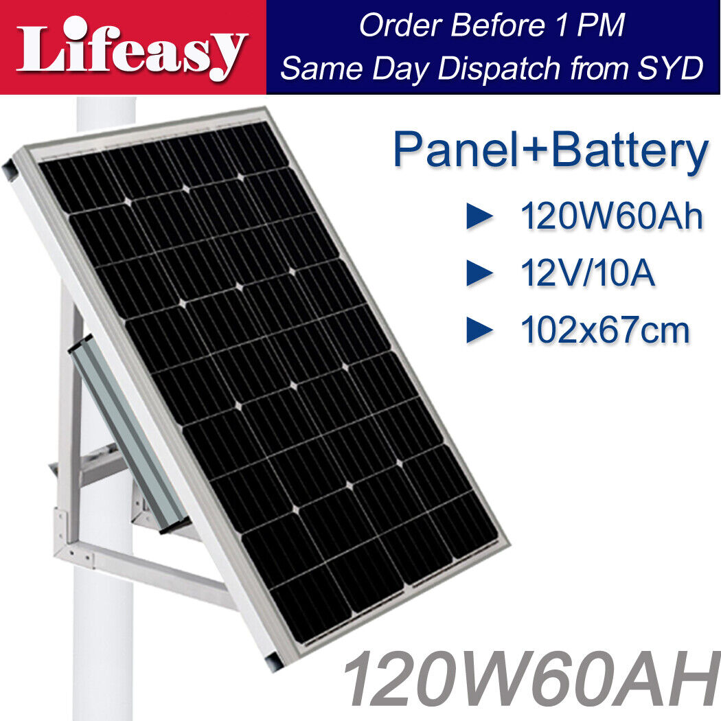 Solar Panel with Lithium Battery For Security Camera 3G 4G Wireles 12V 120W/60Ah