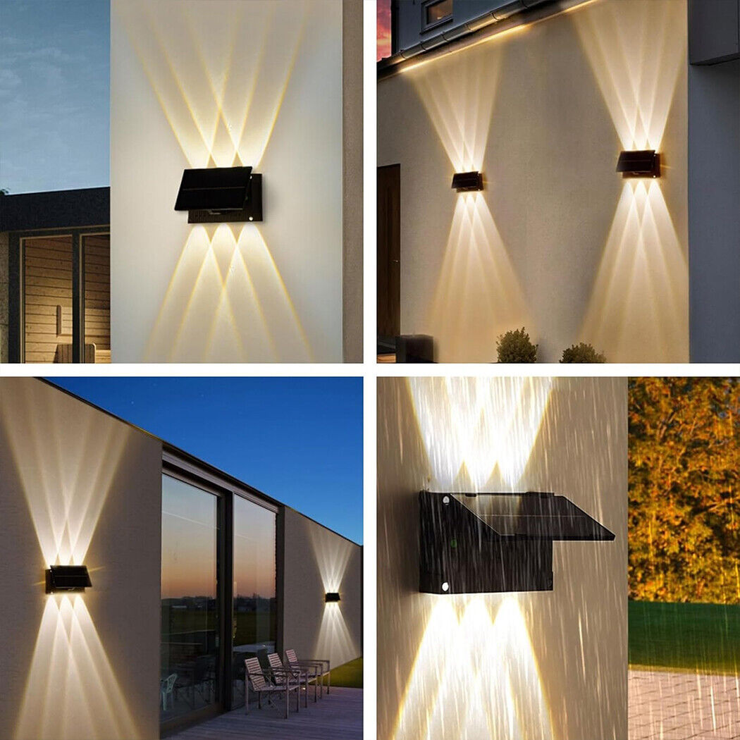 Solar Wall Lights Decorative Outdoor Waterproof IP65 Adjustable Panel Up Down