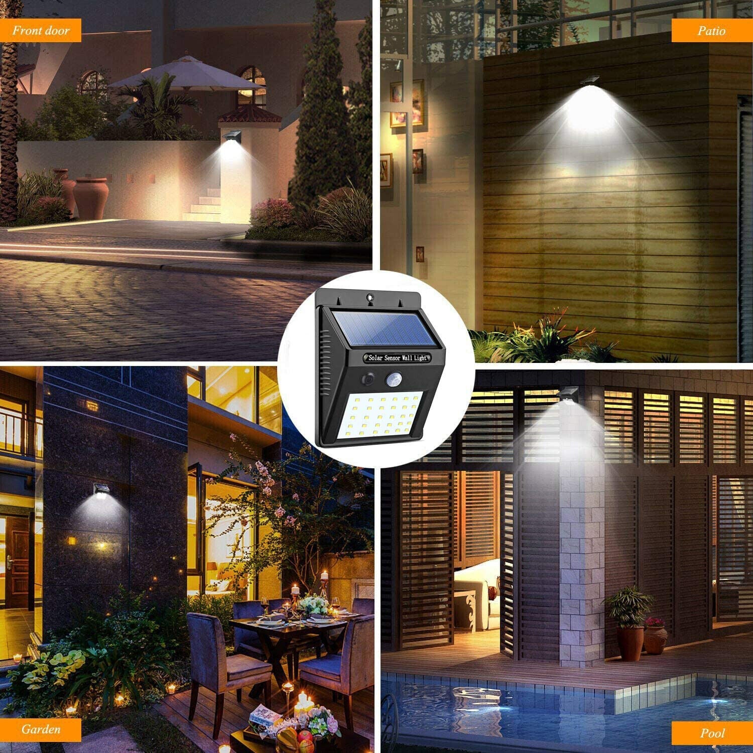 30LED Solar Power PIR Motion Sensor Security Light Outdoor Garden Light Wall Lam