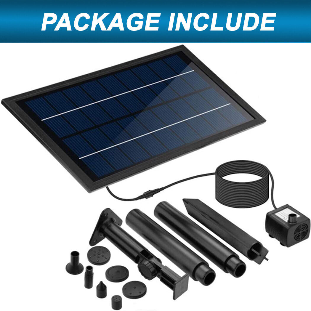 Solar Power Fountain 100cm Water Heigh Pond Pump Submersible Solar Water Pump 8W