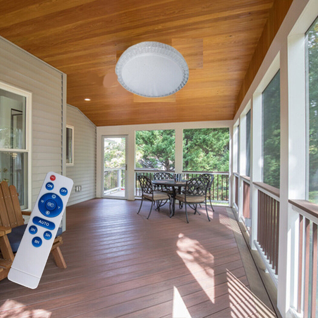 60W Solar Ceiling Light All Night Light Sensor or Remote Control Single Dual