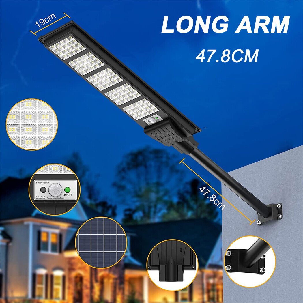 Solar LED Street Light Outdoor Motion Sensor Control 50/100/150/200/300W