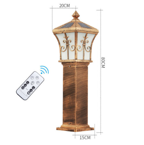 Solar Pillar Lights Outdoor – Vintage Walkway Post Lights for Garden, Yard, Landscape – Waterproof Auto-On LED Lamp