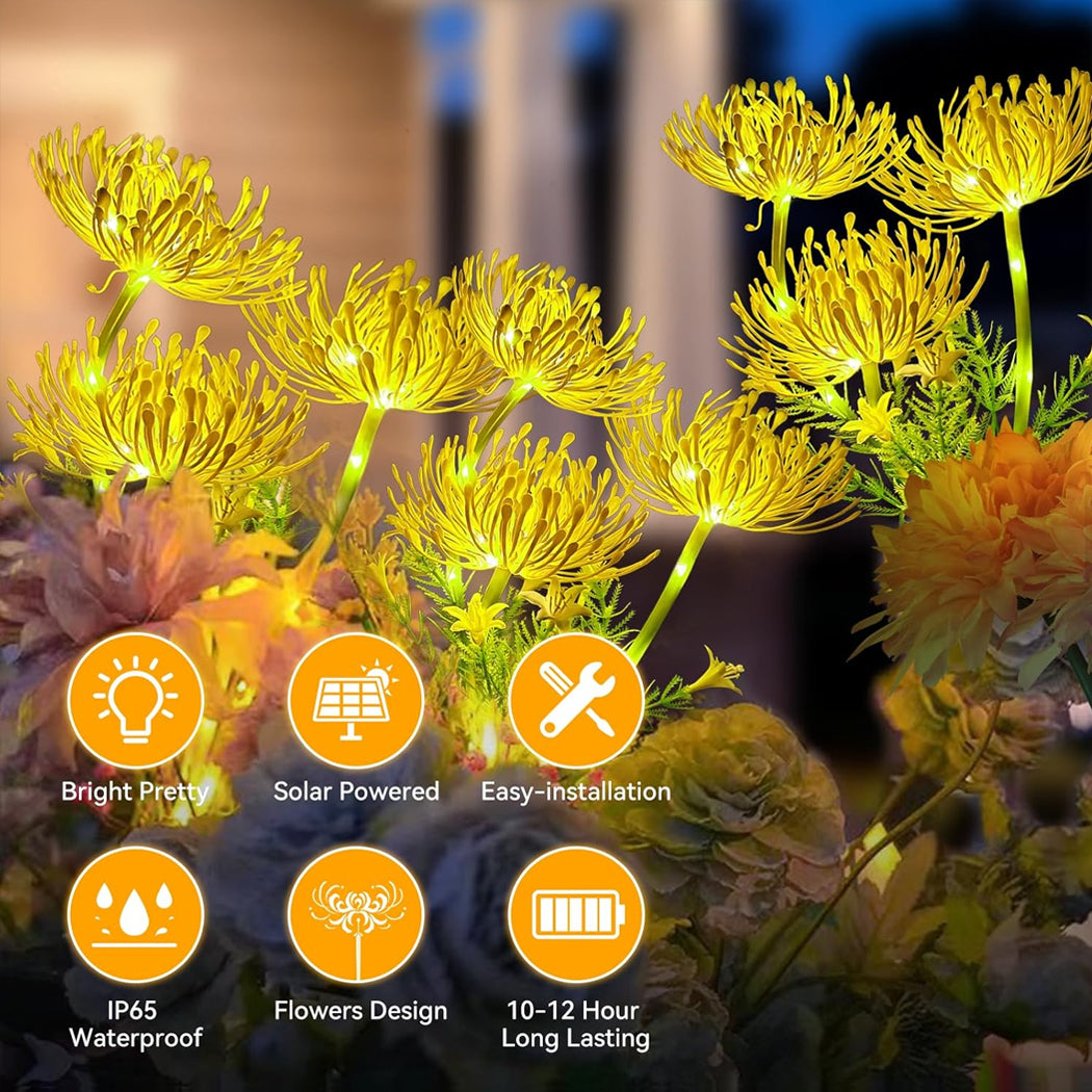 Solar Powered Flower Light Lanterns Outdoor Garden Waterproof Decorative Lamps