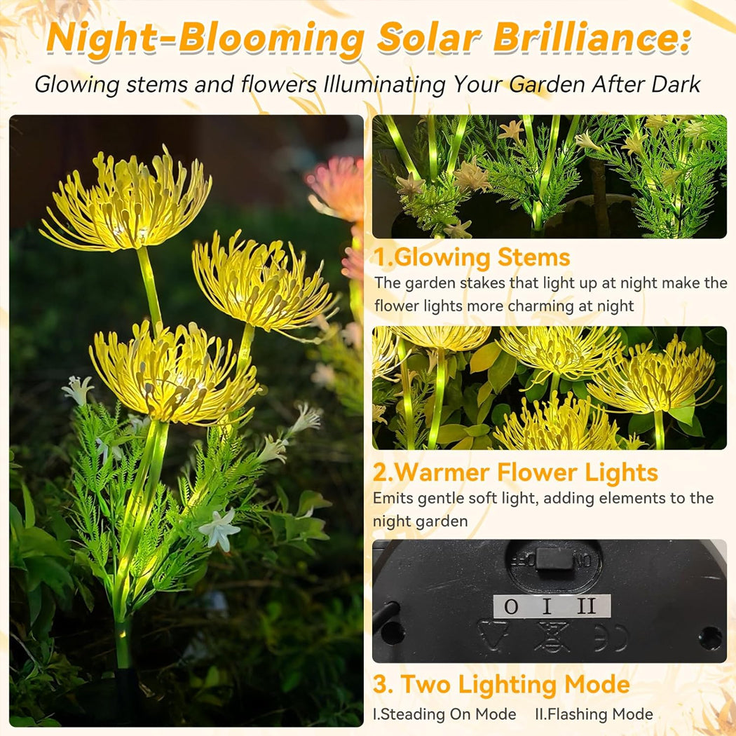 Solar Powered Flower Light Lanterns Outdoor Garden Waterproof Decorative Lamps