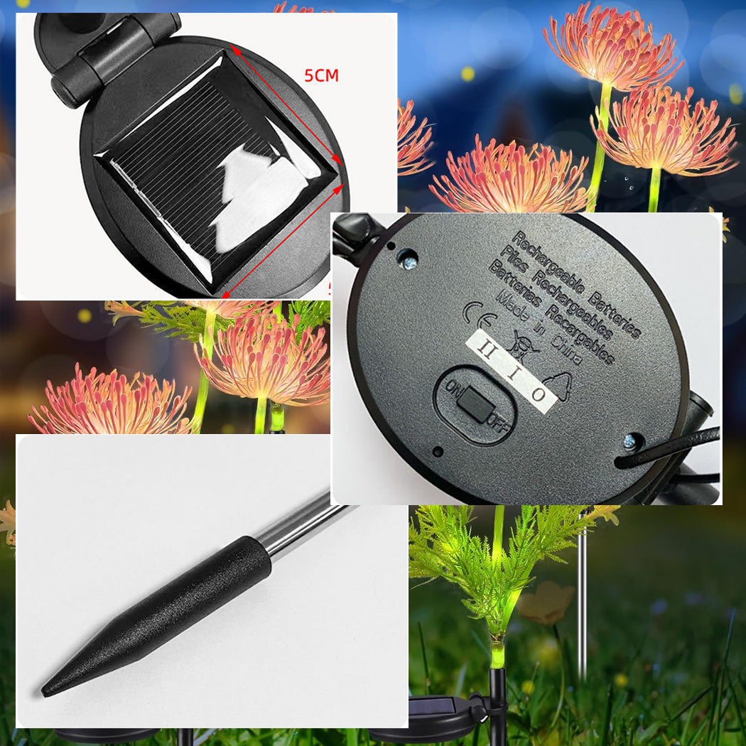 Solar Powered Flower Light Lanterns Outdoor Garden Waterproof Decorative Lamps