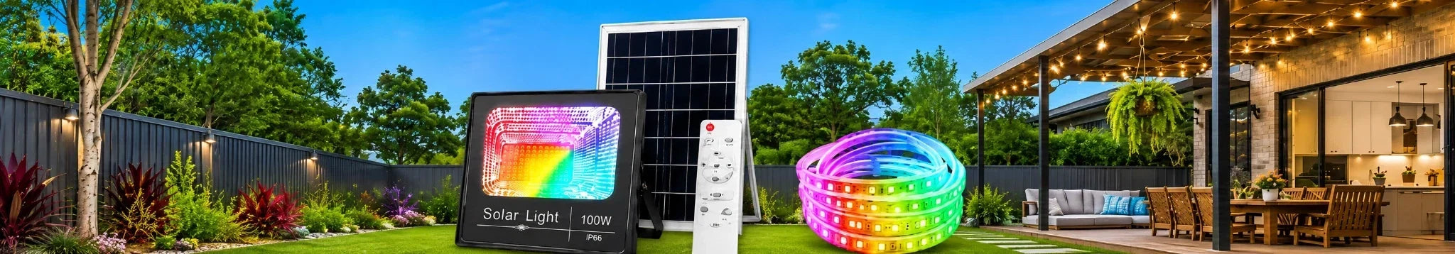 4-Way Beam Colour Solar Wall Lights