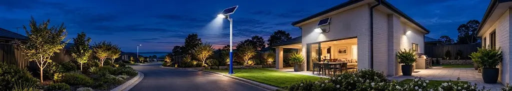 Rainman solar lighting with K Series solar flood lights and G Series solar street lights in Australia