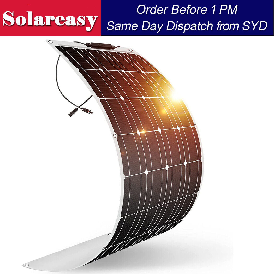 100W 12V Flexible Solar Panel Monocrystalline 12V Battery Caravan Boat Camper