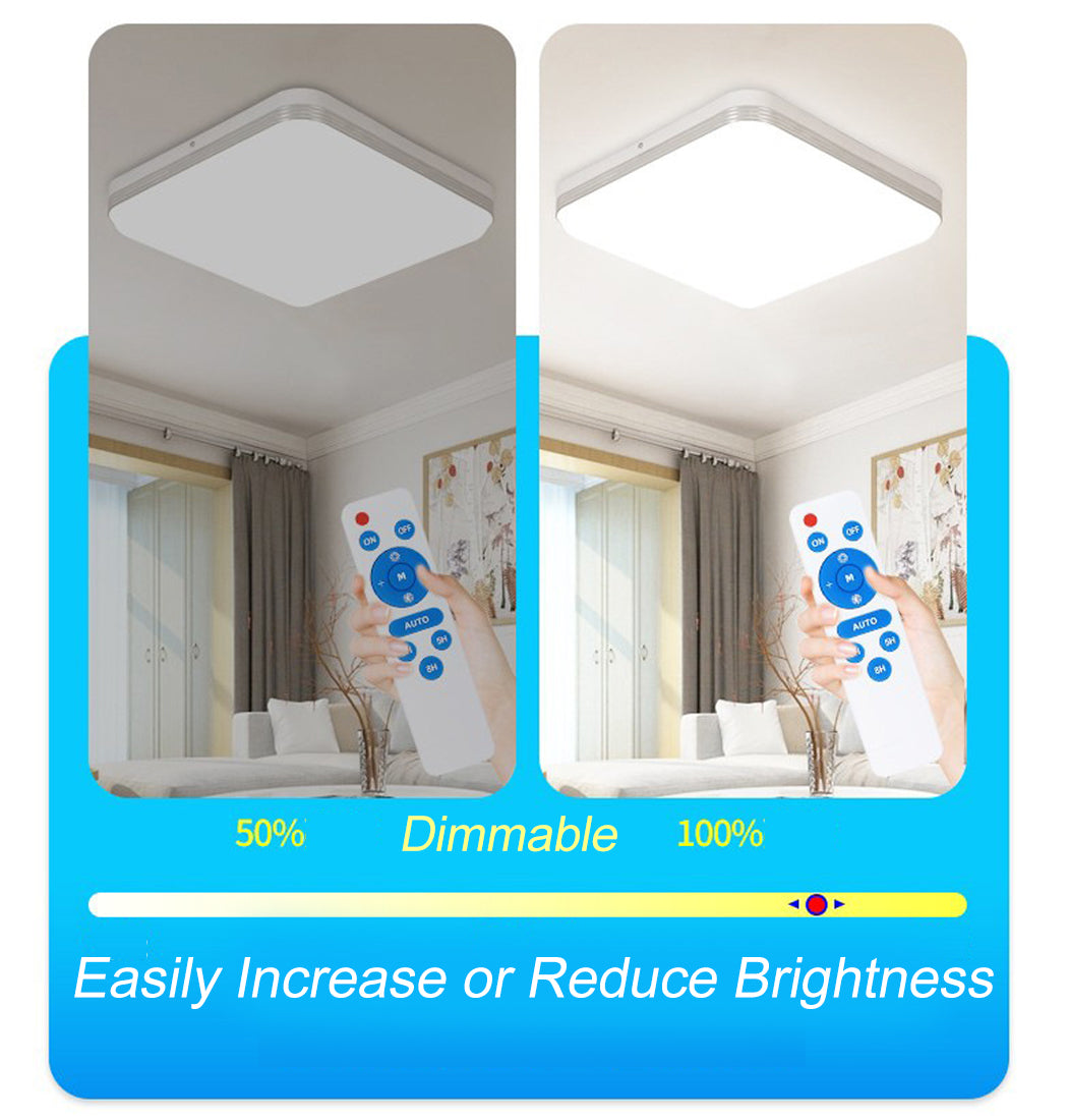 200W Large Square Solar Ceiling Light All Night Light Sensor or Remote Control