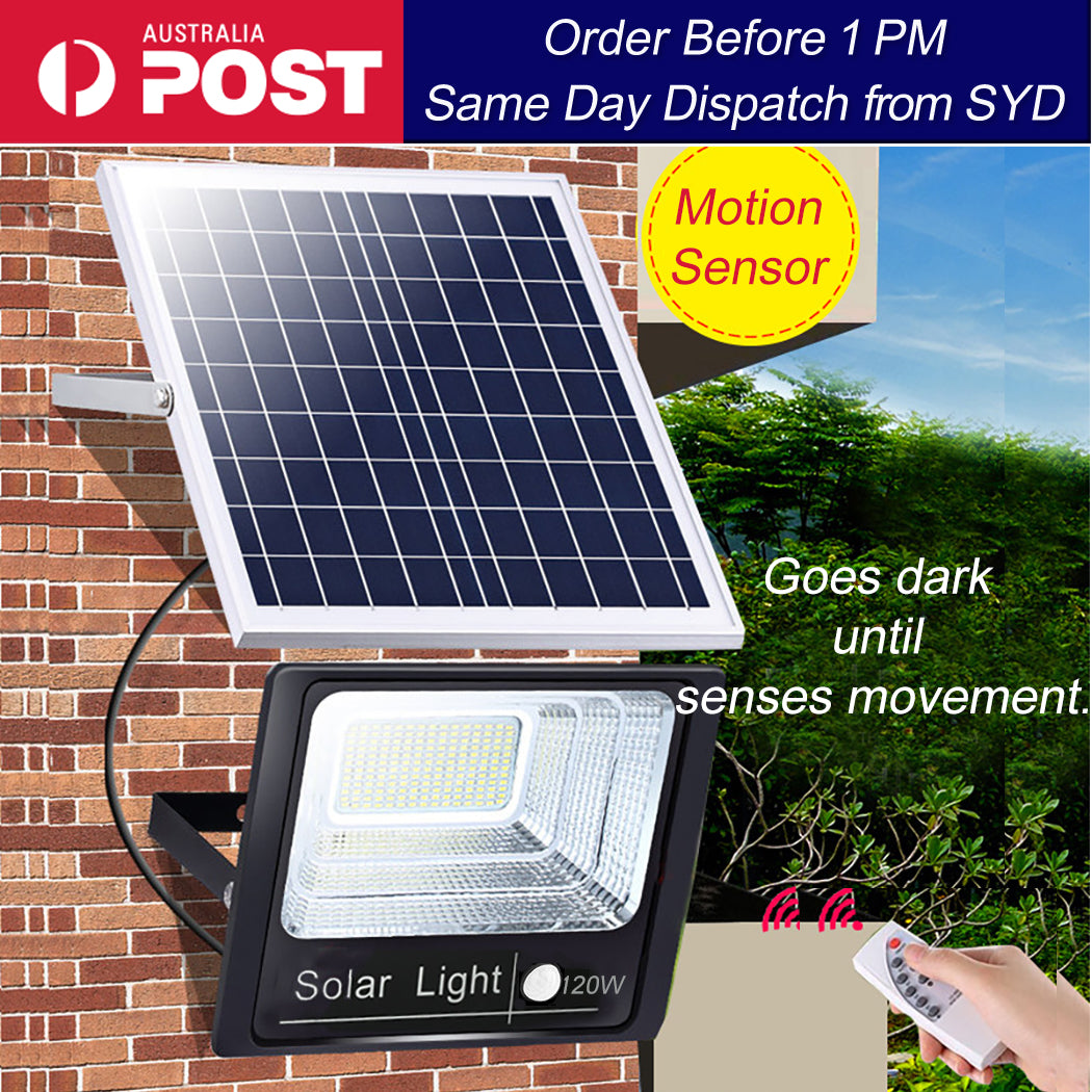 120W solar street light with motion sensor, automatically turning on when movement is detected and switching off when no motion is present, ensuring efficient and reliable outdoor lighting