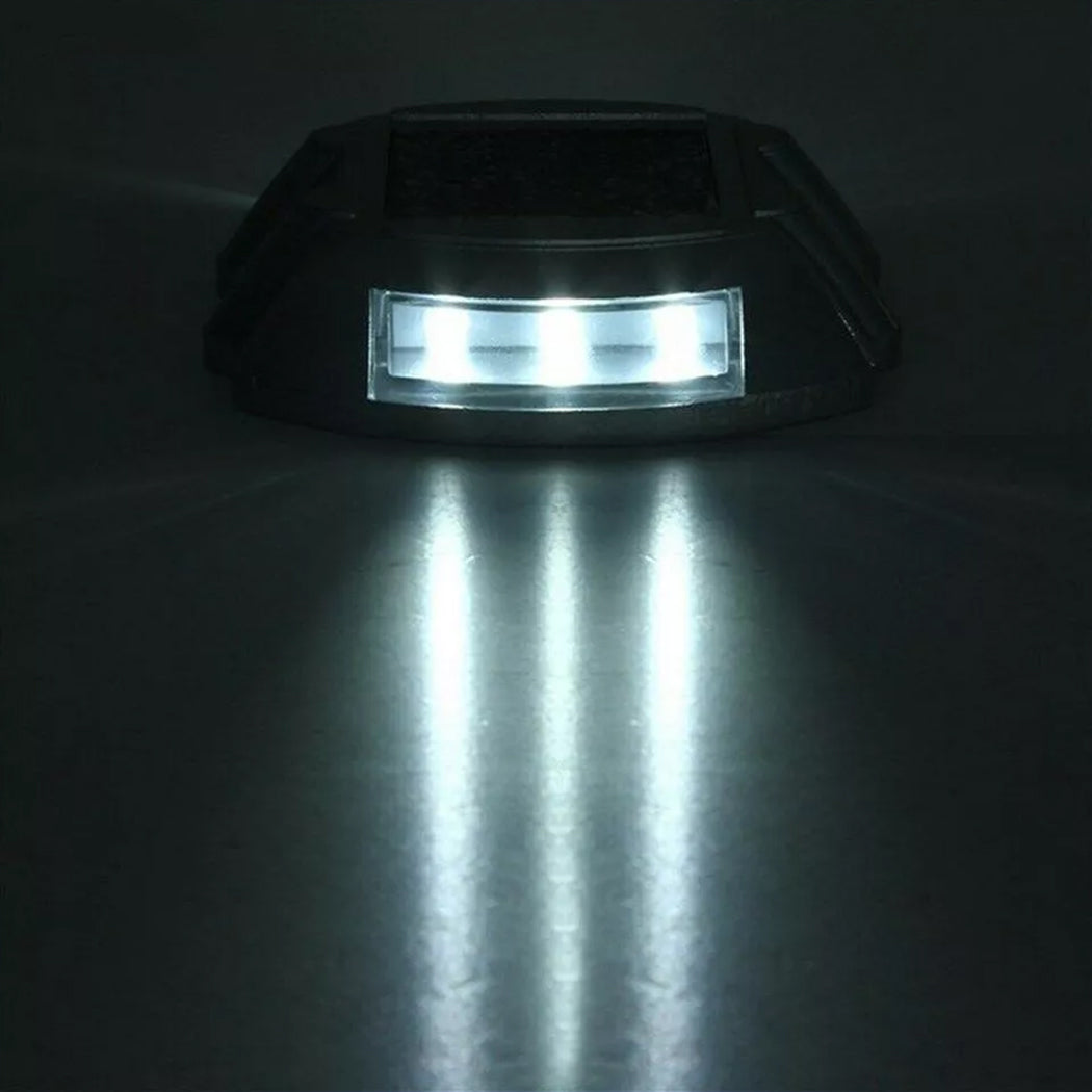 2 Pack x Solar Driveway Deck Marker Lights Ultra-Bright LED IP68 Waterproof Pressure-Resistant Eco-Friendly