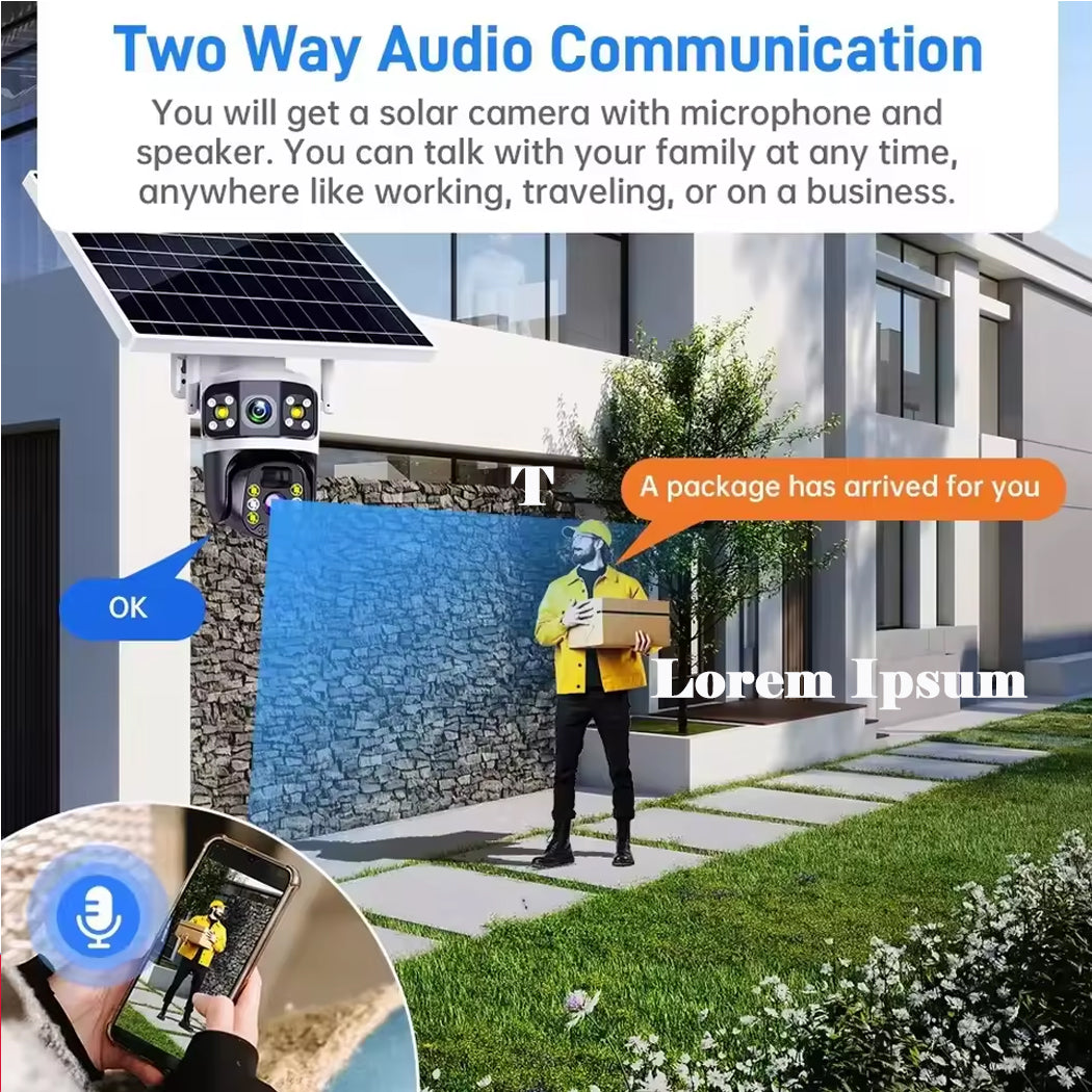 WiFi Solar Powered Security Camera Full Colour Night Vision AI tracking Build Siren