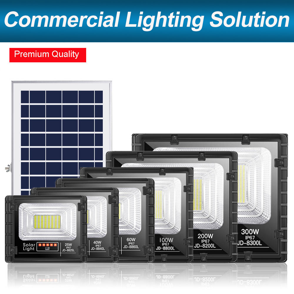 300W LED Solar Flood Light - Ultra Bright, 12-Hour Illumination, Premium-Grade, Tough Build-JD-8300 88