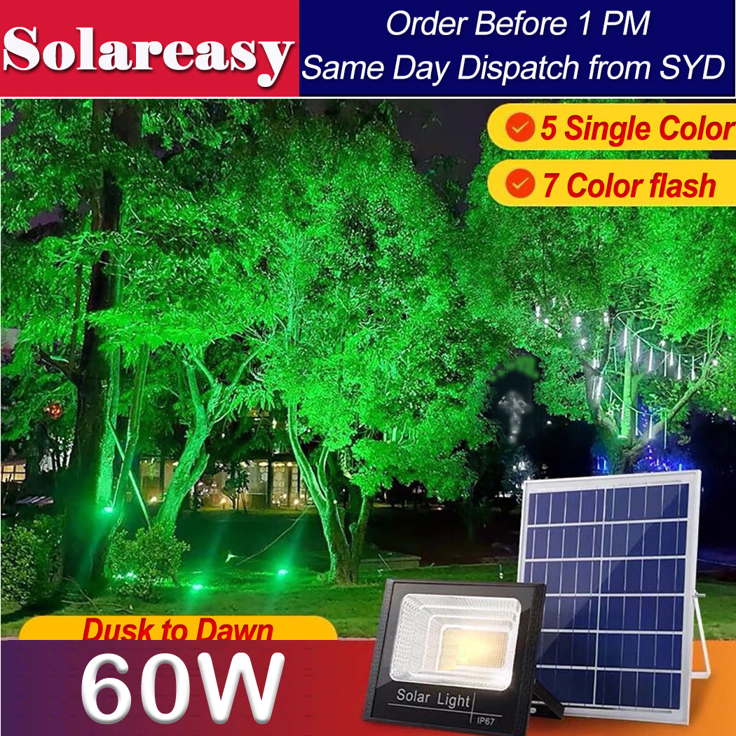 60W Solar-Powered RGB Flood Light 