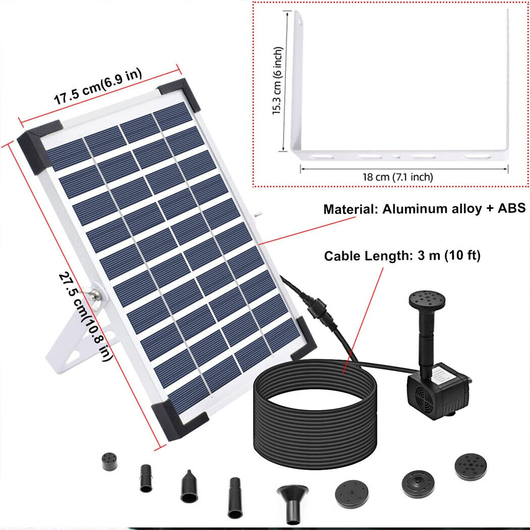 Solar Power Fountain 80cm Water Height Pond Pump Submersible Solar Water Pump 5W