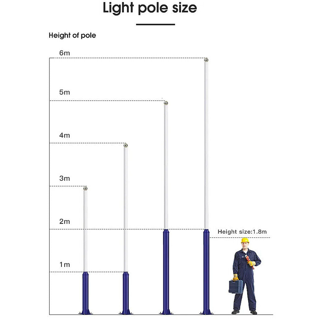 Galvanized Steel Solar Light Pole – Split Assembly Design 3m 4m 5m