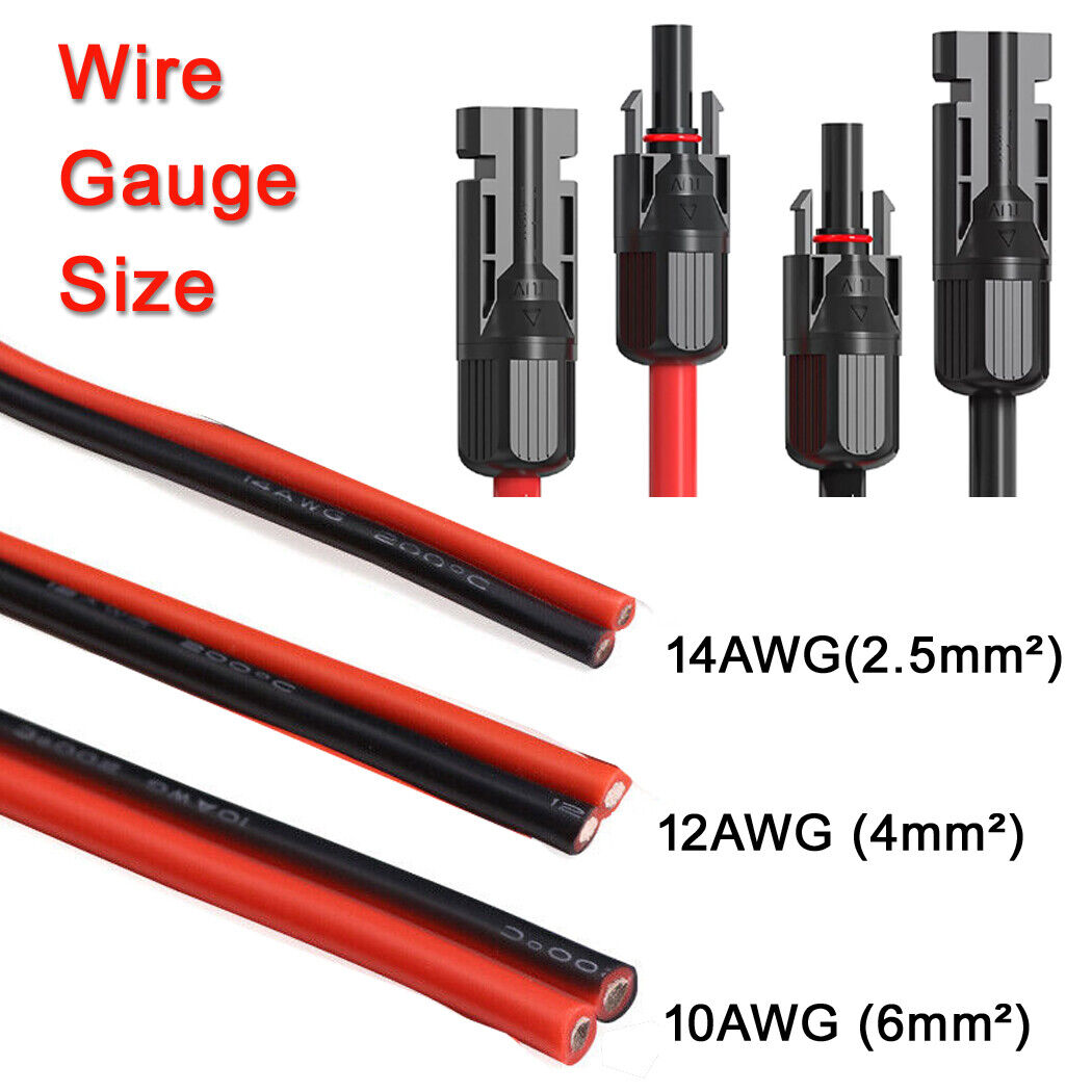 1/2/3/4/5/10m Solar Panel Extension Cable Wire Female and Male MC-4 Connector