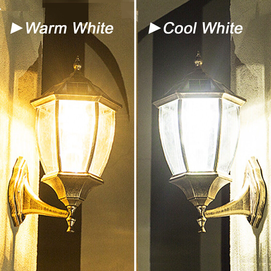 Solar Wall Light Hexagonal Solar Wall Lamp Clear Glass Gate Outdoor Front Door