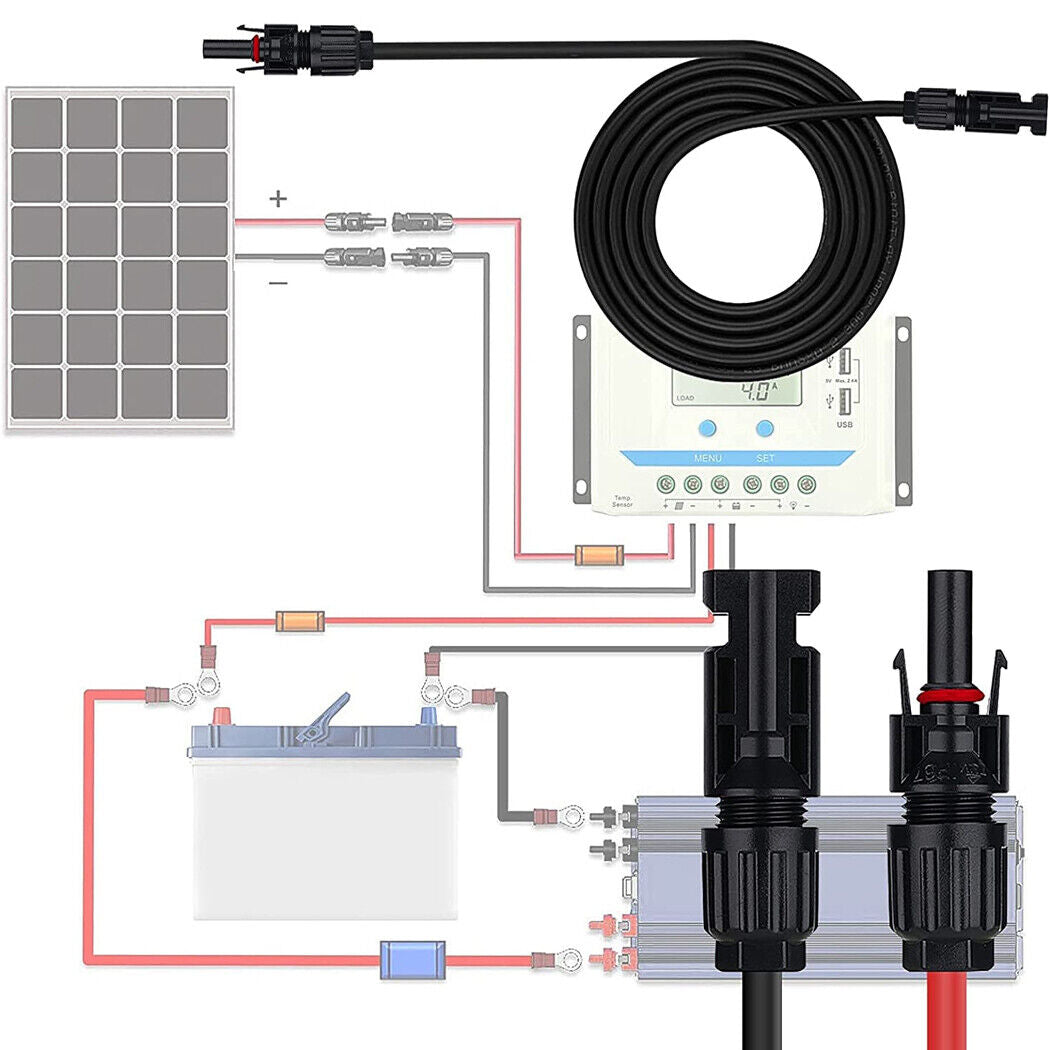 1/2/3/4/5/10m Solar Panel Extension Cable Wire Female and Male MC-4 Connector