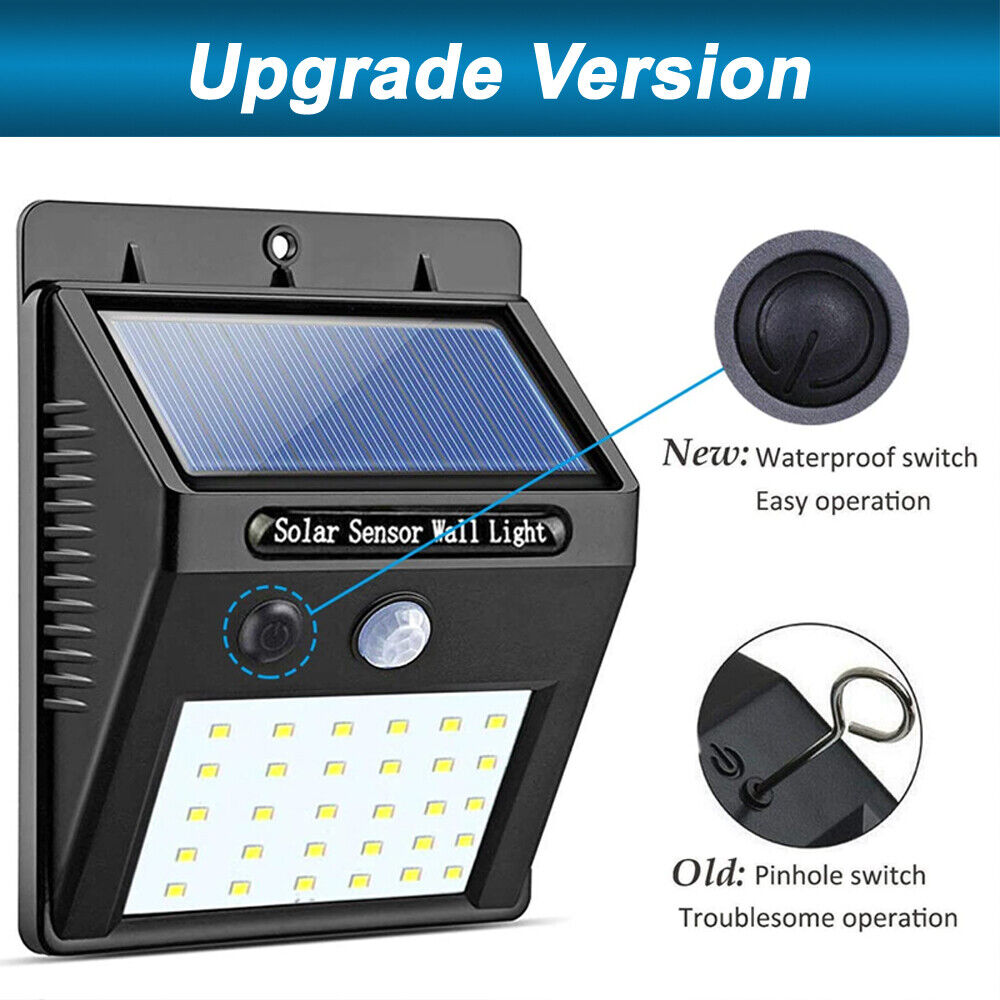 30LED Solar Power PIR Motion Sensor Security Light Outdoor Garden Light Wall Lam