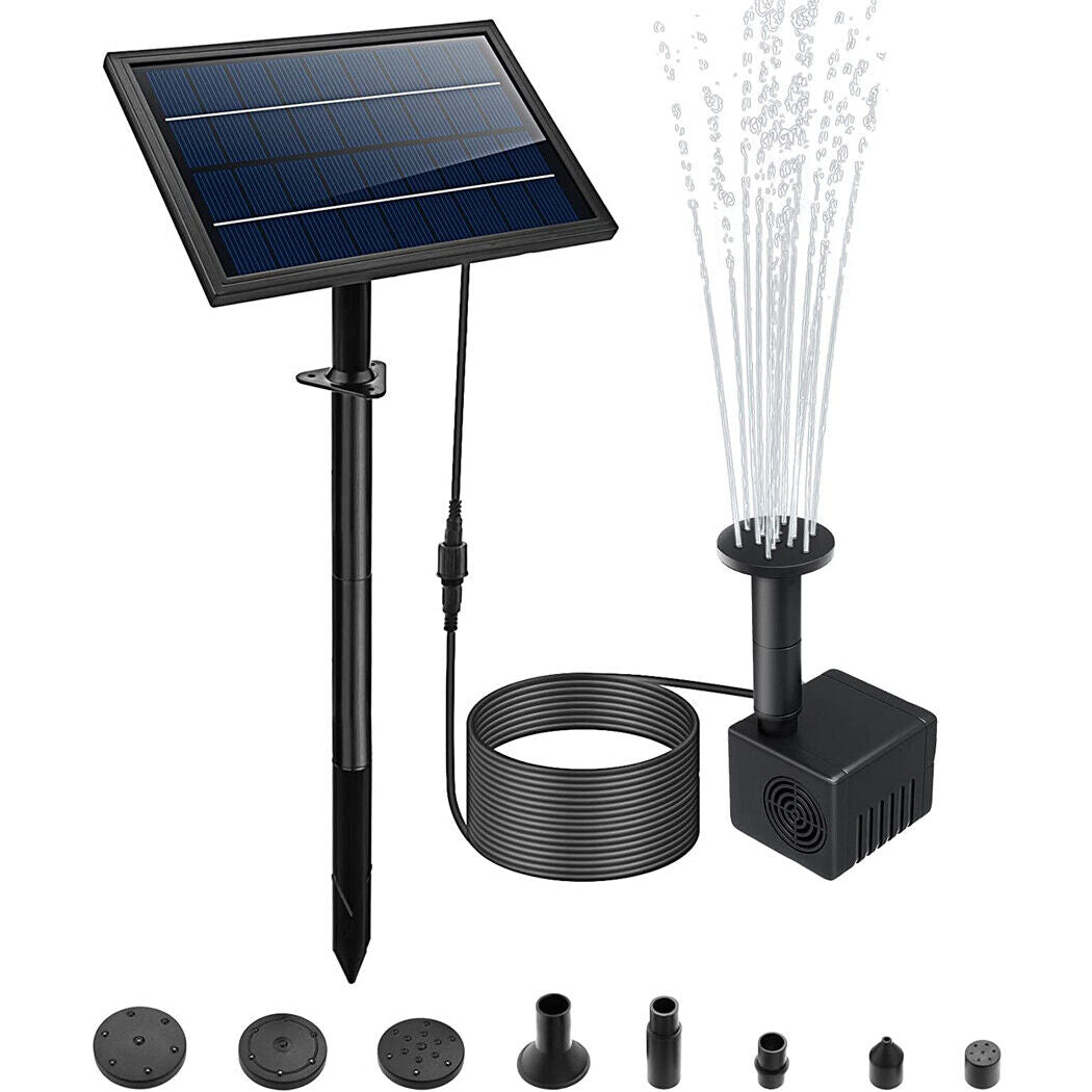 Solar Power Fountain 100cm Water Heigh Pond Pump Submersible Solar Water Pump 8W