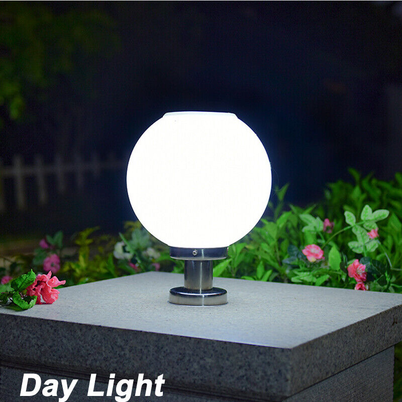 20/30cm Solar Post Giant Global Light Spherical Pillar Light Lantern Ball shape