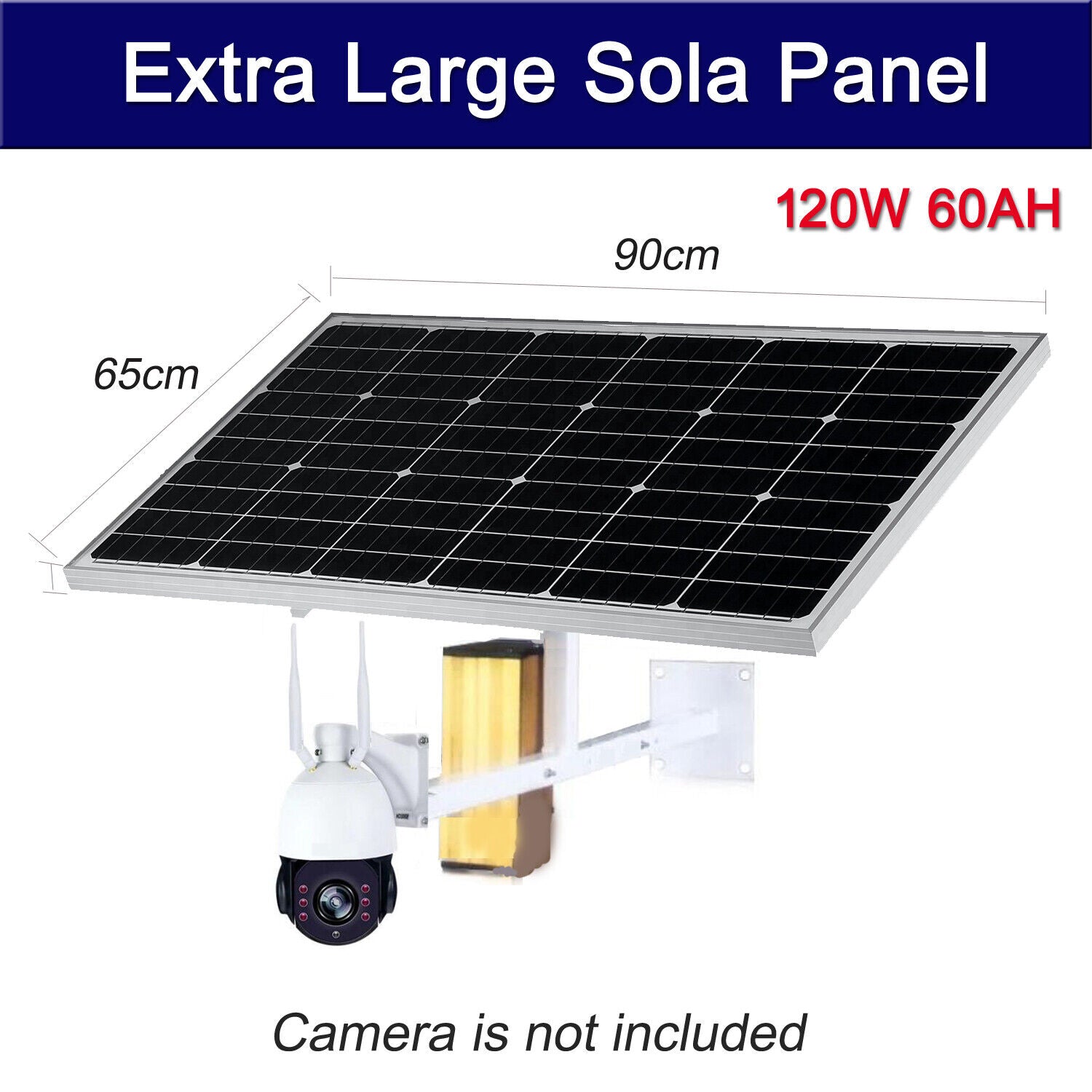 Solar Panel with Lithium Battery For Security Camera 3G 4G Wireless 12V 80W/60W