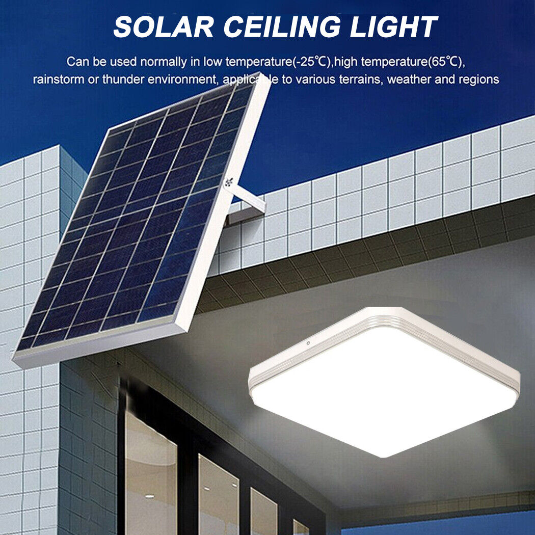 200W Large Square Solar Ceiling Light All Night Light Sensor or Remote Control