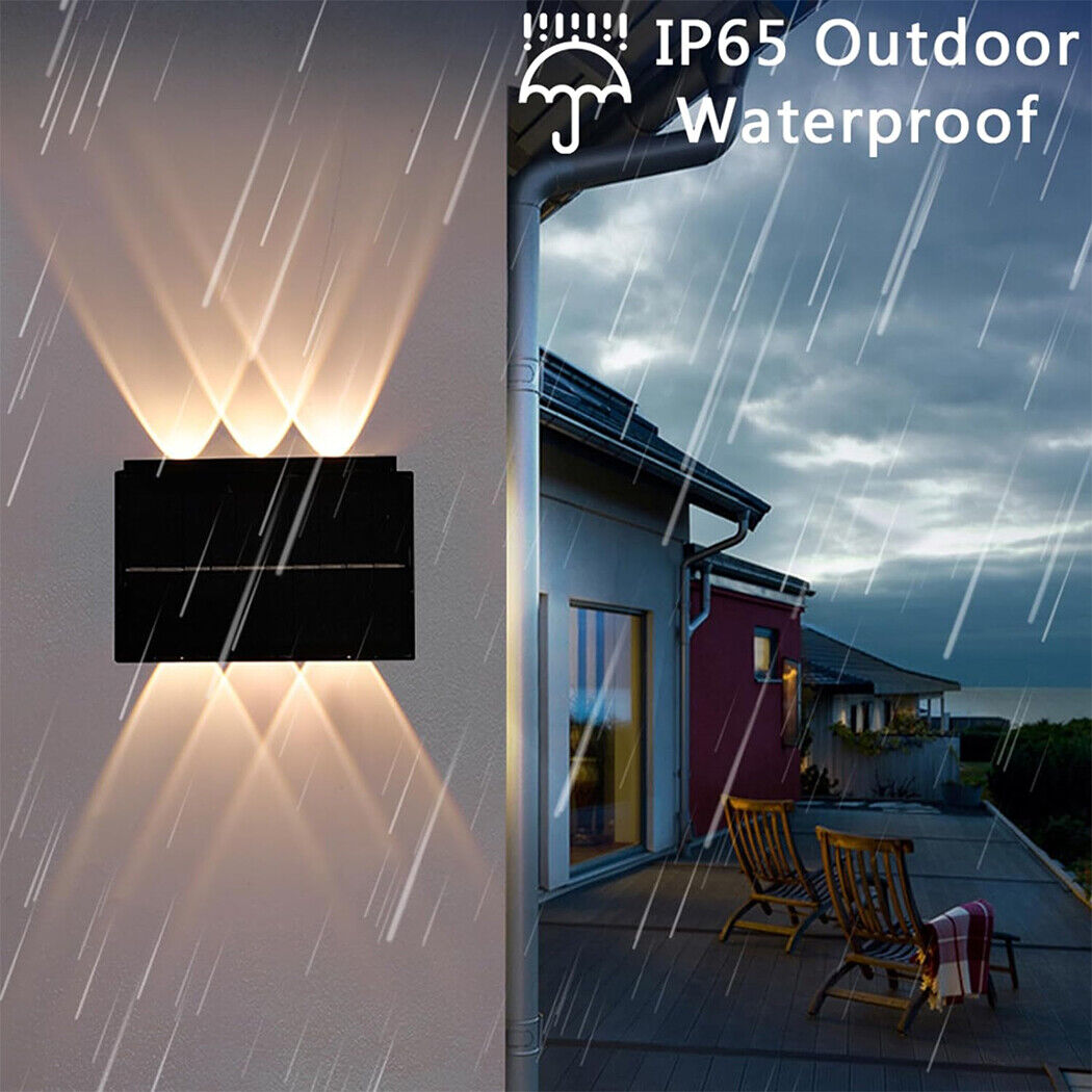 Solar Wall Lights Decorative Outdoor Waterproof IP65 Adjustable Panel Up Down