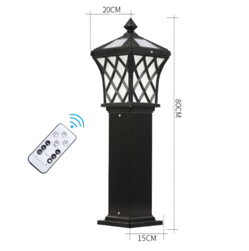 Solar Pillar Lights Outdoor – Vintage Walkway Post Lights for Garden, Yard, Landscape – Waterproof Auto-On LED Lamp