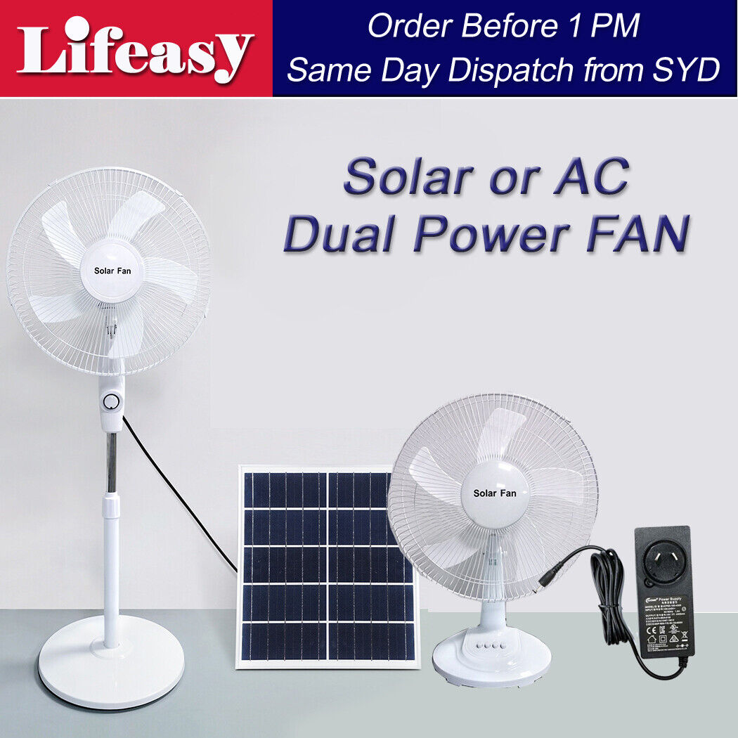 Solar Panel Powered Pedestal Fan Solar Table Fan Outdoor Caravan Solar Fan