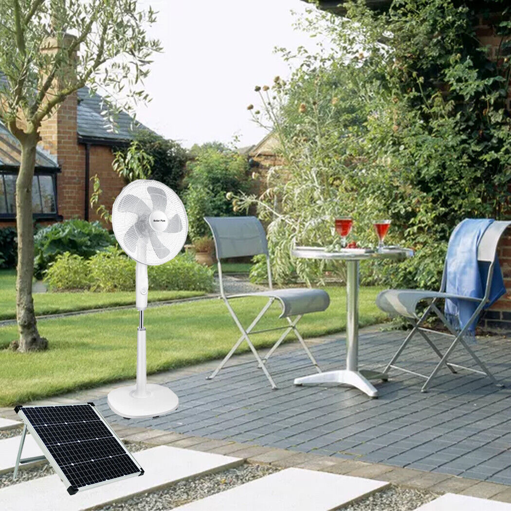 Solar Panel Powered Pedestal Fan Solar Table Fan Outdoor Caravan Solar Fan